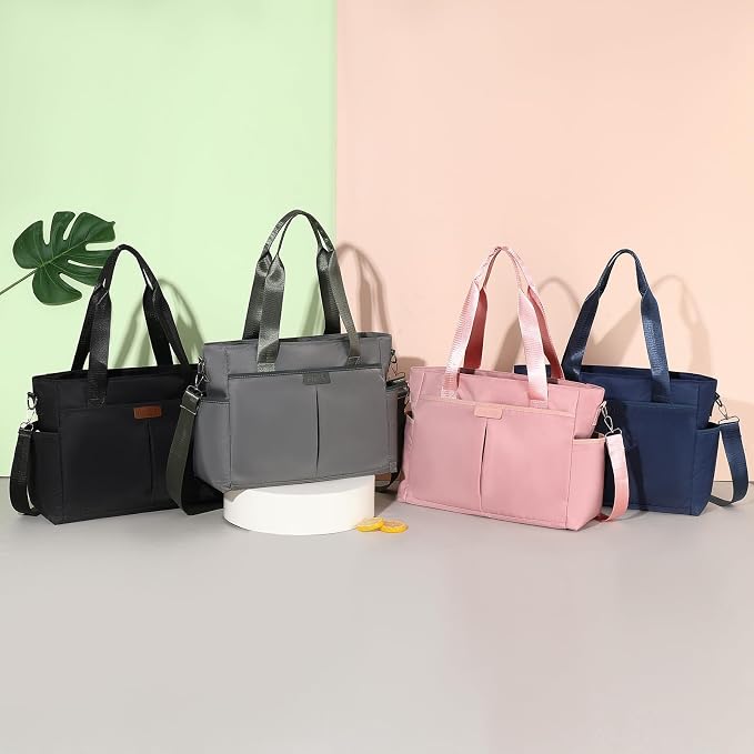 Corduroy Tote Bag for Women Crossbody Bags Lightweight Handbags Shoulder Bag with Zipper Pockets for Work Shopping - Image 7