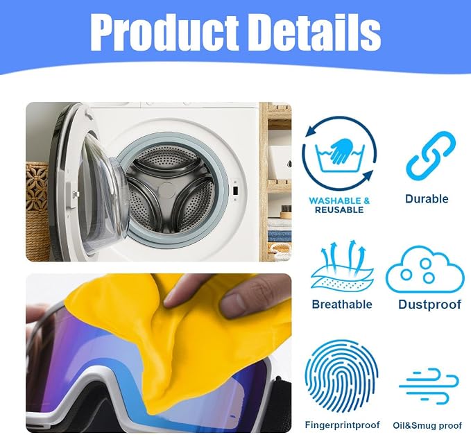 Microfiber Drawstring Bags, Multi-Size Soft Protective Pouches for Shoes, Ski Goggles, Sunglasses, Handbags & Camera Lenses - Image 5