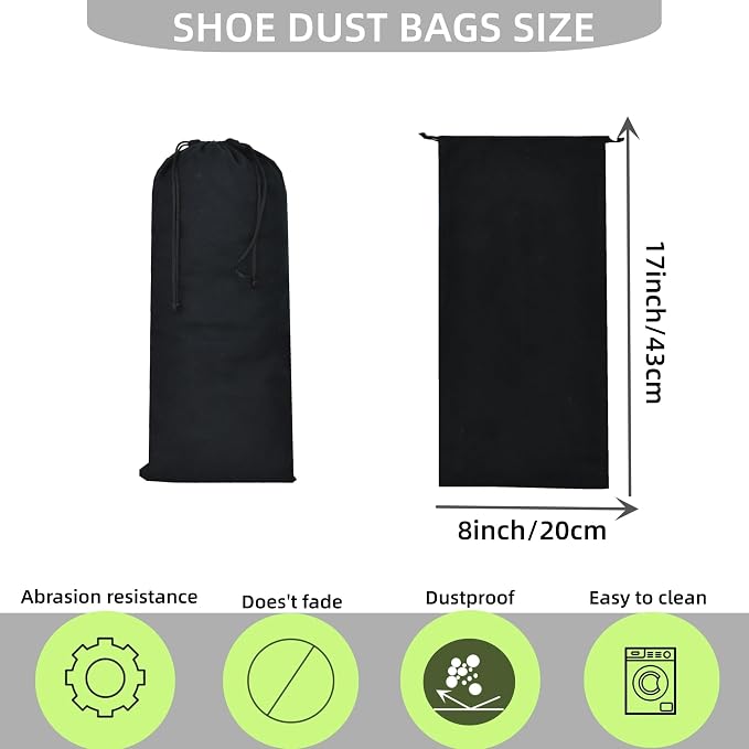 GONGKANGYUAN 4 Pack Shoe Bags for Travel Flannel Single Shoe Pouch with Drawstring for Men Women Travel Protecting Storing Shoes - Image 2