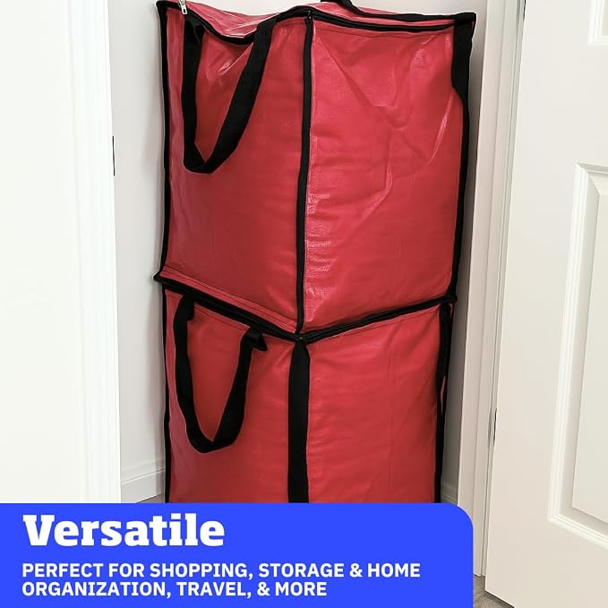 DURASACK 22-Gallon Zipper Top Heavy Duty Storage Tote Bags, 4-Pack, Red | Rugged Woven Polypropylene Moving Bag, Reusable Self-Standing Design, Holds up to 500 Pounds - Image 4
