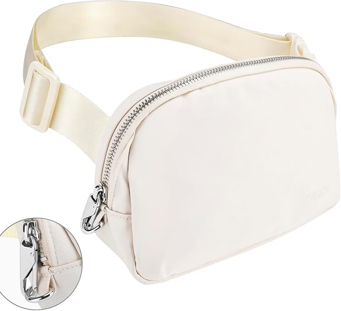 Anti Theft Belt Bag, Fanny Packs for Women Travel, Locking Waist Crossbody Bag with Adjustable Strap & Back Pocket, Fashion for Mother Teens Trip, Gym, Workout - Beige by Losneg