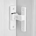 White 90 Degree Barn Door Lock ，Right Angle Door Lock Latch | Zinc Alloy Flip Gate Latches,for bedroom,garage,balcony,barn,sliding door,bathroom,window,cabinet,drawer,pet enclosures by INIRET