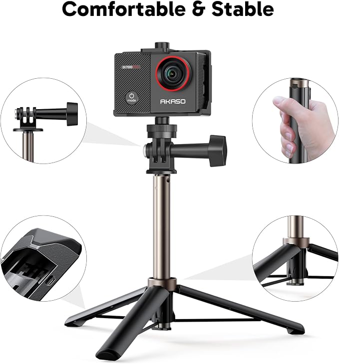 AKASO EK7000 Pro 4K30fps 20MP Action Camera EIS Ultra HD 131FT Waterproof Underwater Camera with Mini Selfie Stick Tripod and Carrying Case Helmet Accessories Kit Bundle - Image 7