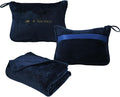 Travel Blanket Airplane Compact with Bag Soft 2 in 1 Travel Pillow and Blanket Set Car Pillow Travelers Gifts Accessories Compact Pack Blanket for Any Travel with Luggage Backpack Strap,Dark Blue by KGARDEN