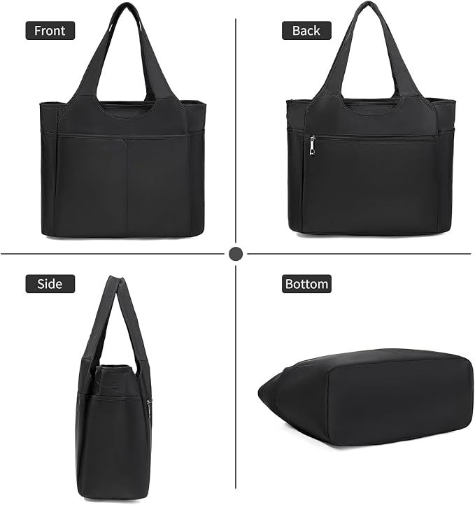 Corduroy Tote Bag for Women Crossbody Bags Lightweight Handbags Shoulder Bag with Zipper Pockets for Work Shopping - Image 5