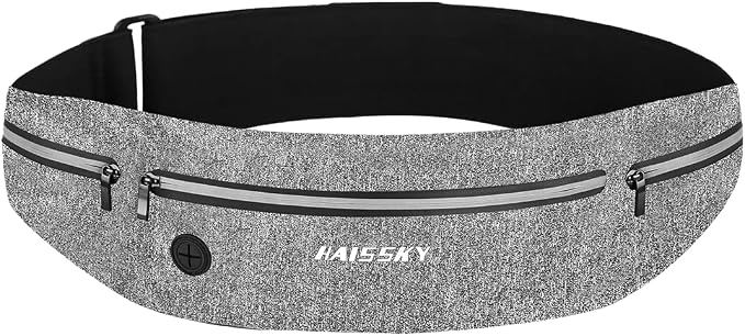 GUZACK Slim Running Belt Fanny Pack for Man Woman, 3 Pouch Waist Pack | Lightweight, Breathable, Waterproof Zipper, Fits All Phones, Running Phone Holder for Jogging, Walking, Cycling, Workout by GUZACK