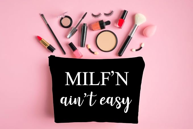 ZUYUROU Funny Makeup Bag for Mom - Sassy Cosmetic Pouch with Humorous Quote - Novelty Travel Toiletry Organizer for Women - Unique Birthday, Mother's Day Gag Gift for Wife or Girlfriend (Black) - Image 4