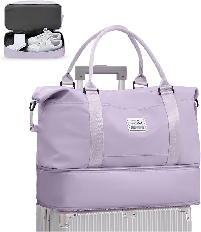 Travel Duffel Bag, Sports Tote Gym Bag, Shoulder Weekender Overnight Bag for Women by WONHOX