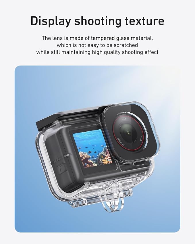 TELESIN Waterproof Case Combo for Action 6 Underwater Housing Shell Cage + Floating Stick 60M/196FT Deep Diving Scuba Snorkeling with Quick Release Bracket Screw Action 6 Accessories - Image 4