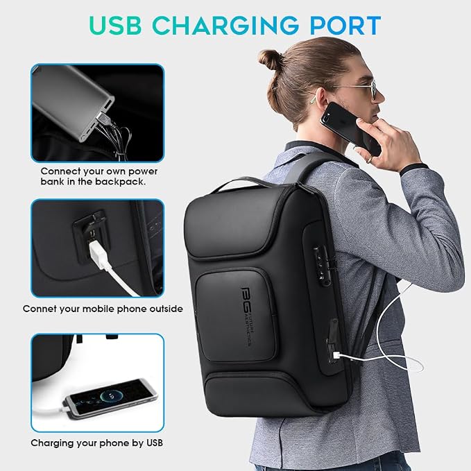 BANGE Business Backpack,Laptop Backpack with USB Charging Port, Slim Business Backpacks Fit for 15.6 INCH,Men Traveling Backpackfor Men and Women - Image 5