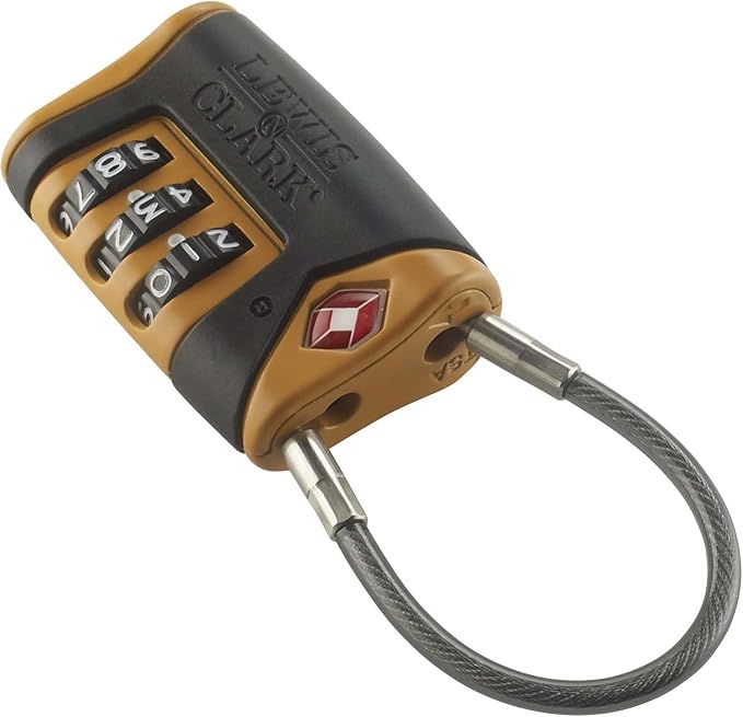 Lewis N. Clark TSA-Approved Combination Luggage Lock with Steel Cable (2-Pack), Orange, One Size - Image 4