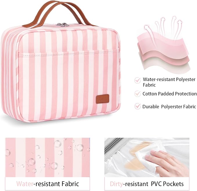Hanging Travel Toiletry Bag,Large Capacity Cosmetic Travel Toiletry Organizer for Women with 4 Compartments & 1 Sturdy Hook,Perfect for Travel/Daily Use/Christmas - Image 3