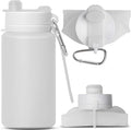 Collapsible Water Bottle, Portable Folding Bottle & Water Bottle with Clip for Backpack, Foldable Water Bottle BPA Free, Sport Bottle Water Squeeze Collapble Watterbottles (Gray) by MCOMCE