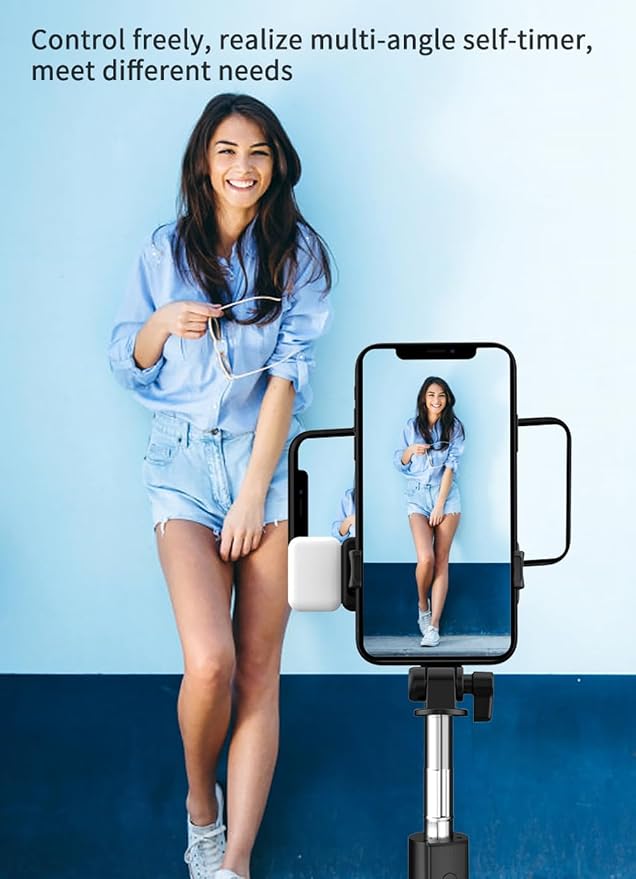 XIHAMA Selfie Stick Tripod with Light,3 in 1 Extendable Selfie Stick with Wireless Remote,Portable Phone Tripod Stand Compatible with iPhone 16 15 14,Samsung Smartphone and More - Image 9