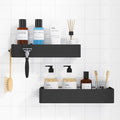 Kitsure Shower Caddy Adhesive, Stylish Shower Organizer, Large, Black | 2 Pack Shower Shelf for Inside Shower, 100% Rustproof Metal Shelves, No-Drill Bathroom Organizers and Storage by Kitsure