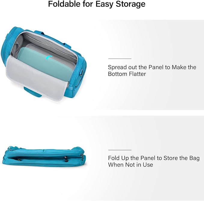 Hanke Small Underseat Carry On Luggage Bags for Travel with 10 Pockets. | Airline Approved Foldable Personal Bag w/ Luggage Sleeve; Tote Duffle & Bento Bag, Flight Attendant Weekender for Men & Women - Image 8