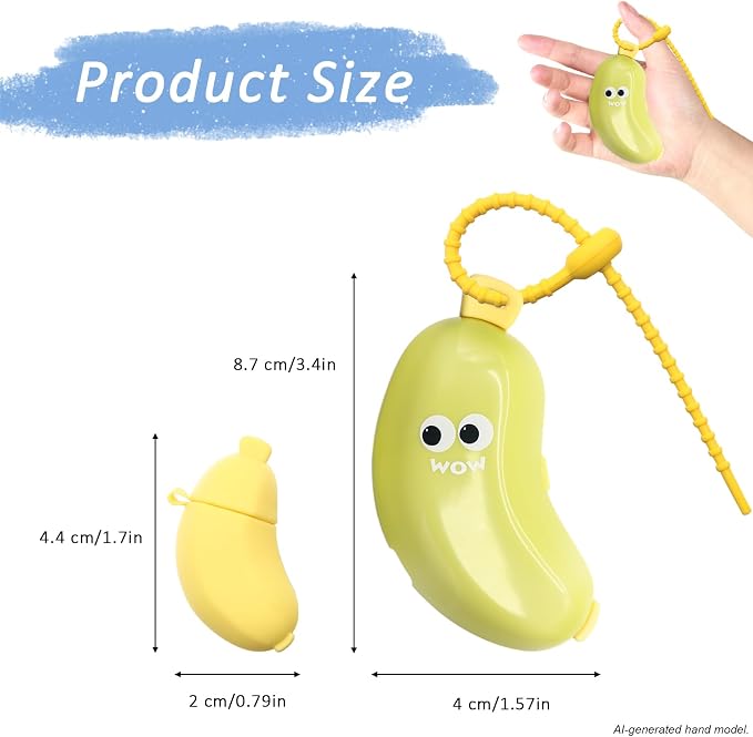 Banana-Shaped Travel Toothbrush Case, 2-in-1 Toothbrush Protector Cover with Built-in Toothpaste Dispenser & Hanging Rope, Fits Most Electric/Manual Brush Heads for Vacation, Camping - Image 4