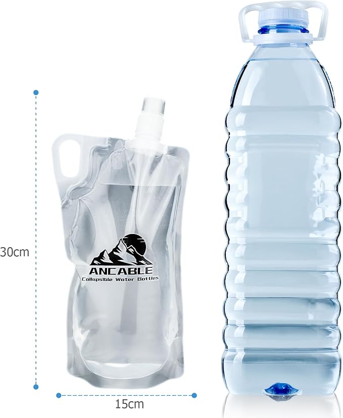 Ancable 33oz Collapsible Water Bottles, 6-Pack Reusable Travel Foldable Water Bottles for Hiking Camping Running Bike, BPA-Free Water Bottle - Image 7