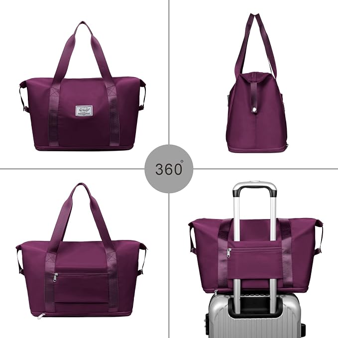 NPBAG Women Travel Duffel, Multi Functional Large Expandable Weekender Carry-on Tote, Gym Workout Overnight Bag, Mommy Hospital Bag for Labor and Delivery - Image 4