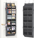 Lifewit 1 Pack Over the Door Organizer, 12 Section Clear Window Hanging Storage with 4 Side Pockets, Sturdy Anti Tilt 40 lbs Load Behind Door for Closet, Bedroom, Bathroom, Nursery, Dorm, Dark Gray by Lifewit