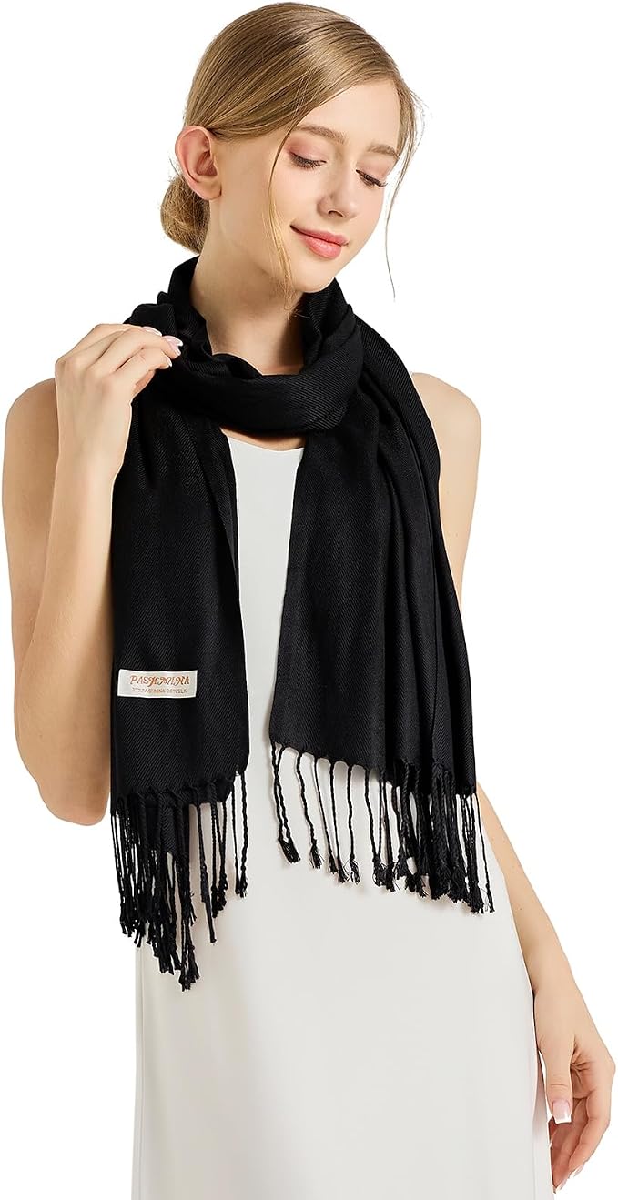 Soft Silky Pashmina Shawl Wraps Solid Colors Scarf for Wedding Evening Dresses - Image 6