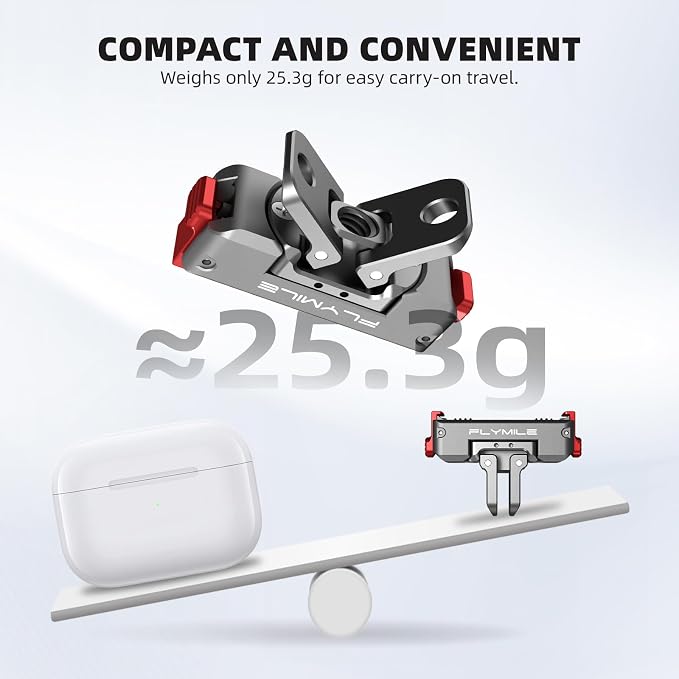 BRDRC Action 6 Magnetic Quick-Release Mount, 360° Horizontal Rotation Aluminum Alloy Adapter for DJI OSMO Action 6/Nano, with 1/4" Threaded Hole & Foldable Action Camera for Tripod Accessories - Image 7