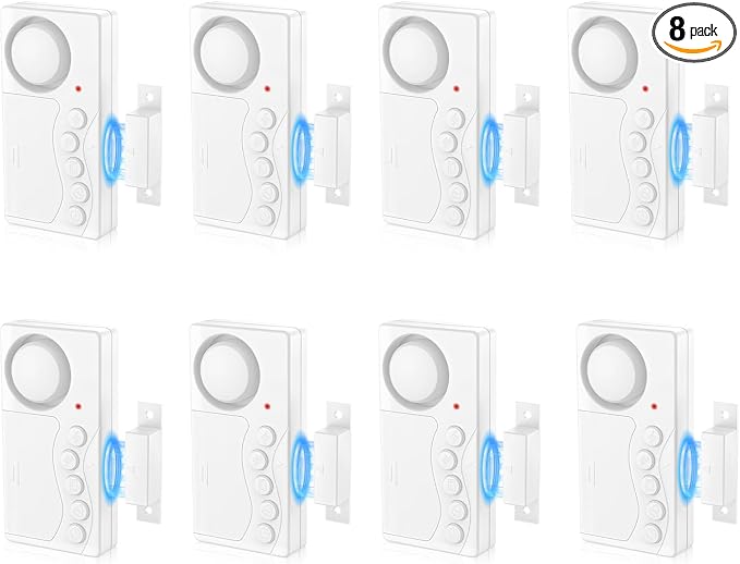Greencycle Freezer Door Alarm (3/15/30/60S Delay), Door Alarms for Home Security Kids Safety, Close Doors Reminder 108dB Loud, 4Modes, 3 Adjustable Volume for Home, Business, Office, Gate, Shop, 8PK by greencycle