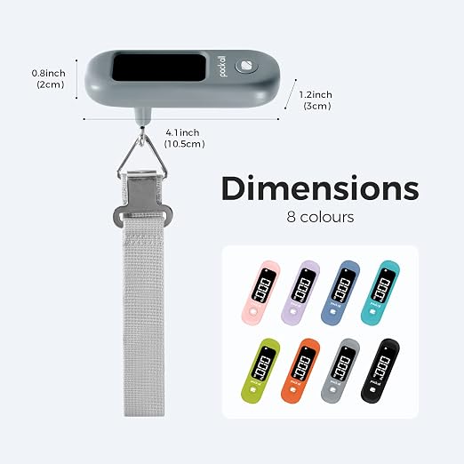 pack all Digital Luggage Scale for Travel, 110Lbs Capacity, 0.1Lb Precision | Handheld, Backlit LCD Display, Lb/Kg/Oz Conversion, Tare Function, Battery Included, Rock Grey - Image 9