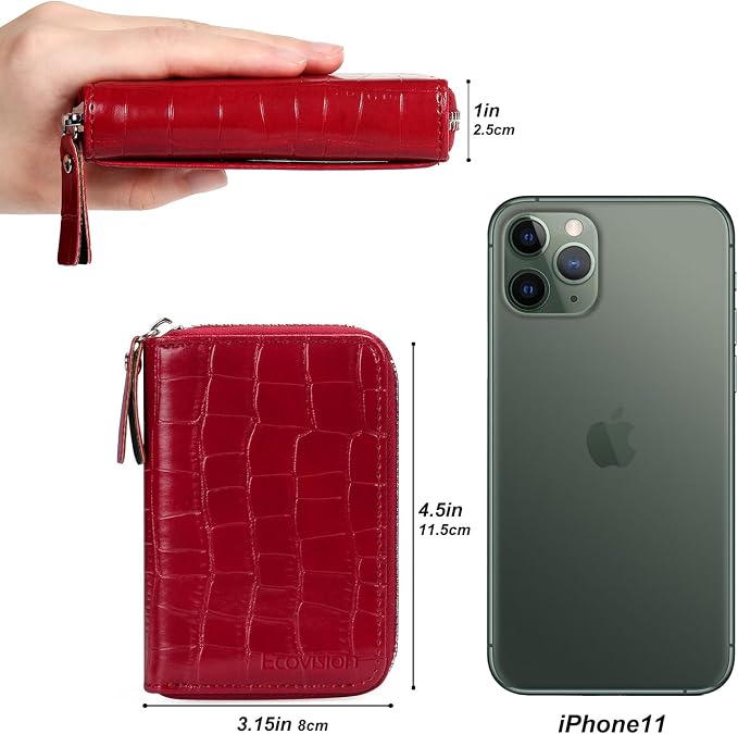Credit Card Wallet, RFID Card Case Wallet, Zipper Card Cases Holder for Men Women, RFID Blocking, KeyChain Wallet, Compact Size Card Organizer Case for Women - Image 6