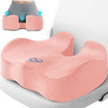 CushyOasis Seat Cushion, Office Chair Cushions, 5.28 in Thick (Pink) | Anti-Slip Back & Removable Cover, Ergonomic Tailbone Support Seat Cushion, Memory Foam Seat Cushion for Office by CushyOasis