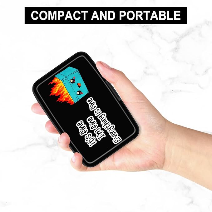 Card Holder Credit Cards Holder for Women RFID wallet women Business Card Holder Wallet Mini Aluminum Card Wallet RFID Blocking Slim Metal Hard Card for Women, Art Dumpster - Image 5