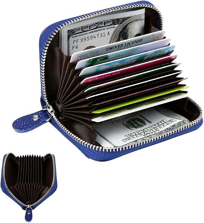 Women's RFID Blocking 12 Slots Credit Card Holder Leather Accordion Wallet - Image 2