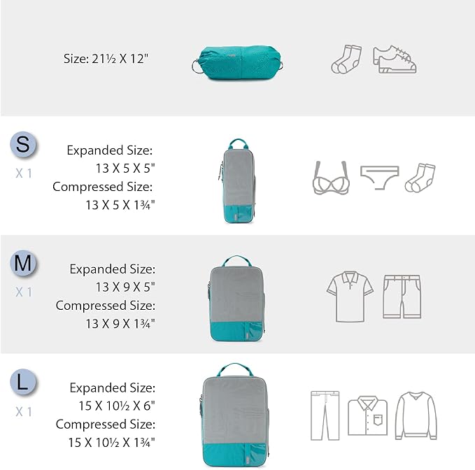 BAGSMART Compression Packing Cubes for Travel Essentials | 14 Set /6 Set /4 Set/2 Set, Lightweight, Durable - Image 2