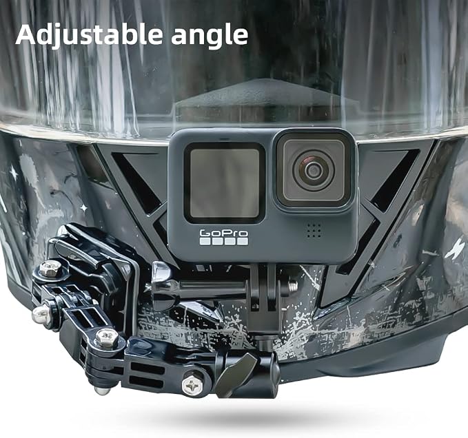 Motorcycle Helmet Chin Mount Kit Compatible with GoPro Hero 13 Black, Hero 12/11/10/9/8/7, DJI Action 6/5 Pro/4/3 and More Action Cameras (Ball Head Motorcycle Helmet Chin Mount) - Image 2