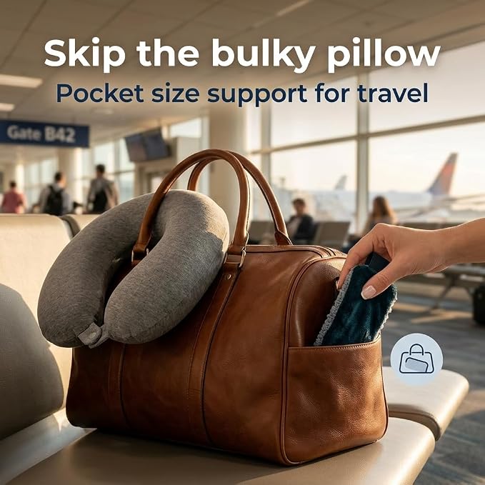 SeatSleeper Travel Pillow Alternative Stops Bobbing | Airplane Head Straps and Car Support Head Band | Travel Upright with Less Neck Strain | Super Comfy, Small & Compact - Image 8