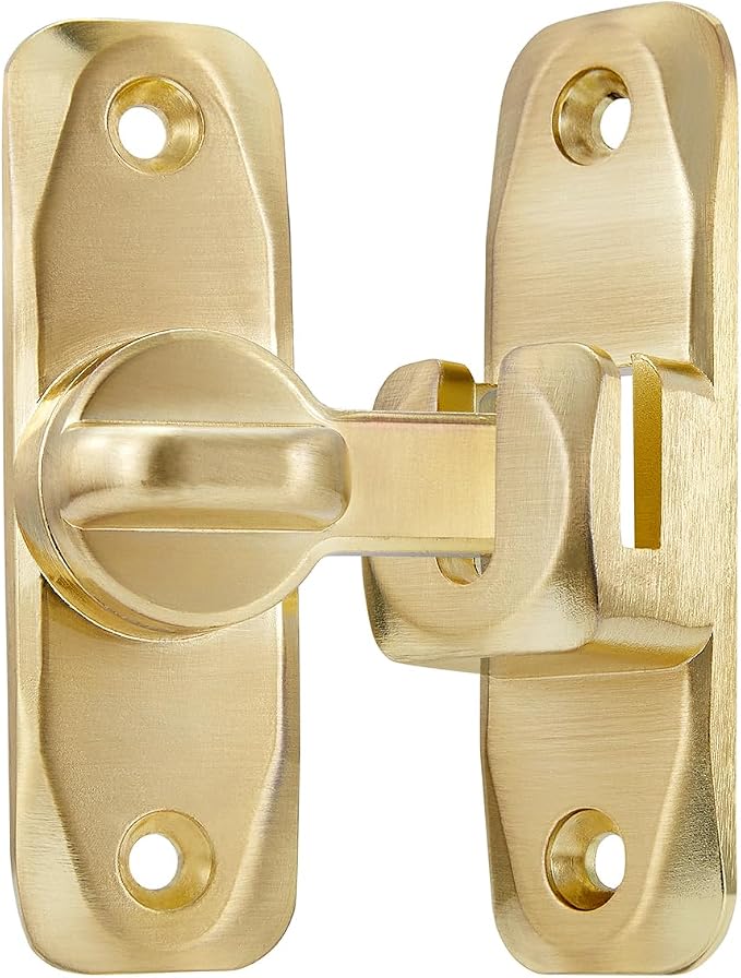 2 Packs Gold Barn Door Latches,90/180 Degree Gate Lock_B | Zinc Alloy Right Angle Door Lock Latch,Flip Gate Latches,Sliding Door Latch Lock,for Cabinets,Fence Gates,Pet Cage - Image 7