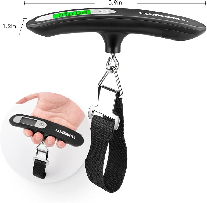 Digital Luggage Scale Vacation Travel Essentials Accessories Gifts for Traveler Portable Suitcase Handheld Weight Scale 110 lbs Hanging Baggage Travel Must Haves - Image 3
