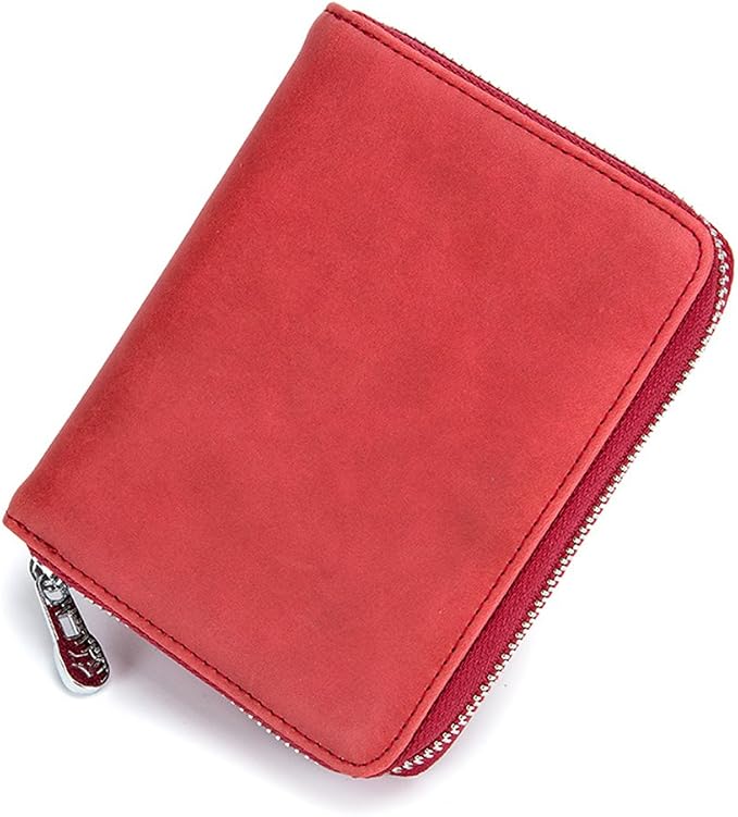 RFID Blocking 24 Slot Credit Card Holder Wallet Real Leather Multi Card Organizer Wallet with Zipper - Image 2