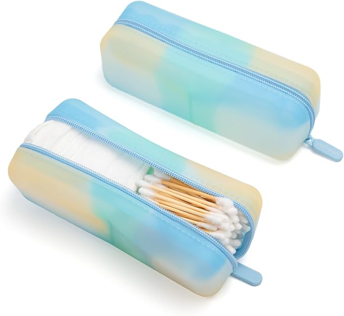 Cotton Pad Swab Travel Case, Waterproof Organizer (Ocean Breeze) - Image 2