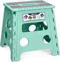 Delxo Folding Step Stool 13 Inch,300 Lbs Step Stool for Adults Green | Foldable Step Stool 13",Non-Slip Foot Stools with Handle,Lightweight Collapsible stools for Kitchen,Bathroom,Bedroom,Garden by Delxo