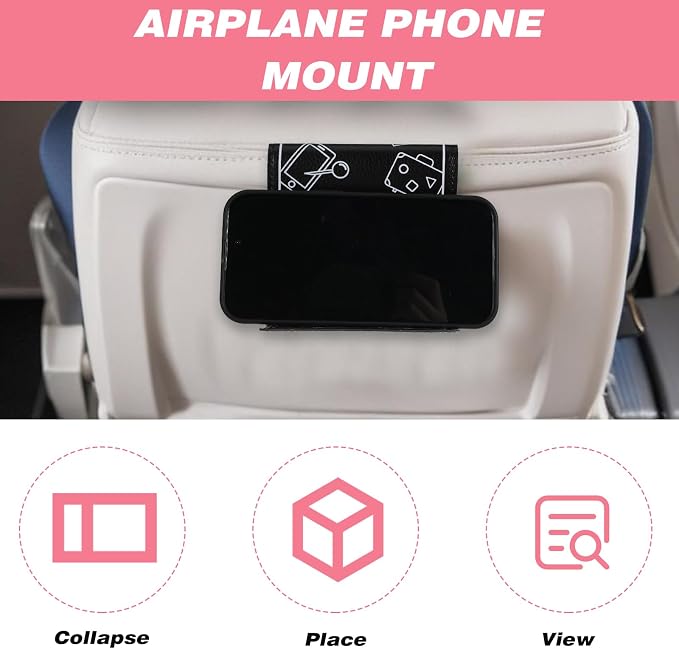 2Pcs Airplane Phone Holder, Flexible Phone Holder Travel Essentials for martphone, Tablet Flight Flap Phones Prop - Image 4