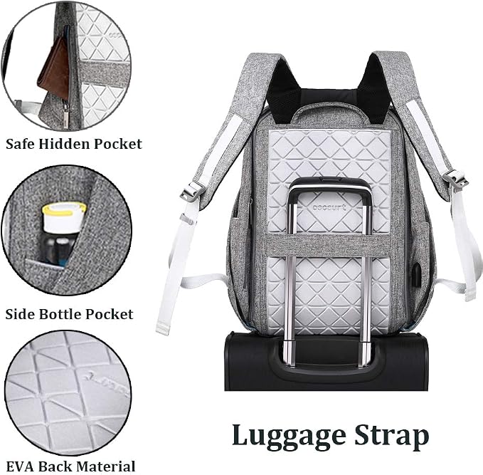 Anti Theft Backpack 15.6 Inch Laptop Travel Backpack with Hidden Zipper and USB Charging Port Waterproof Business Computer Bag for Men & Women - Image 3