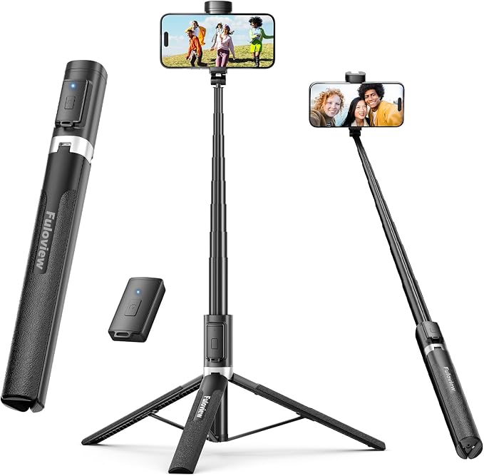 Fuloview 72'' Selfie Stick Tripod,Tripod for iPhone Wireless Remote for Selfies,Group Photograph,Video Recording. Phone Stand Compatible with iPhone Android Phone,Camera by Fuloview