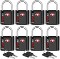 Forge Small Size TSA Approved Luggage Locks: Key Locks for Travel. Ultra Secure Dimple Key Travel Locks Alloy Body Luggage Locks. Black 8 Pack. by Forge