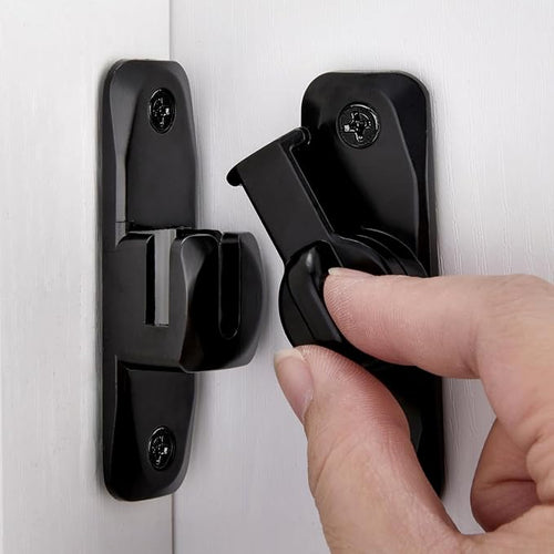 2 Packs Black Barn Door Latches,90/180 Degree Gate Lock_B | Zinc Alloy Right Angle Door Lock Latch,Flip Gate Latches,Sliding Door Latch Lock,for Cabinets,Fence Gates,Pet Cage by INIRET