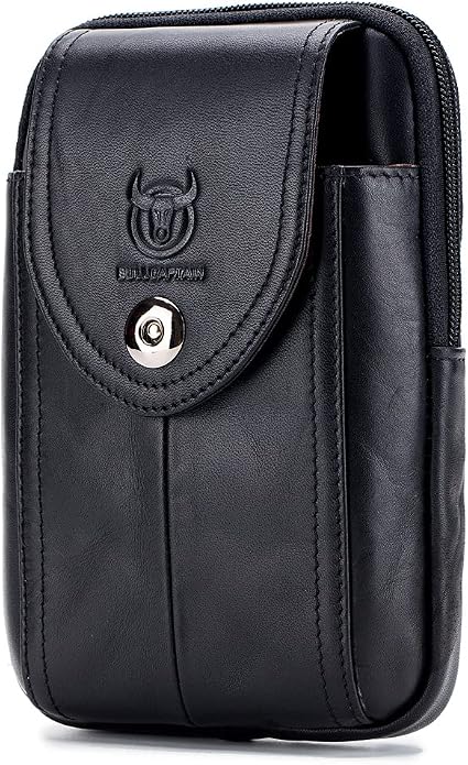 Leather Waist Pack Phone Belt Bag for Men Loop Holster Wallet Cellphone Case Pouch Pack Clip Money Purse by Hebetag