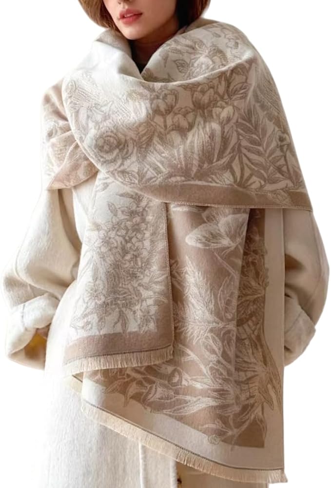WaJuemy Winter Scarf for Women Dressy Evening Pashmina Shawl Wraps Open Front Poncho Blanket Fashion Travel Shawls Cape Wrap by WaJuemyFlagship