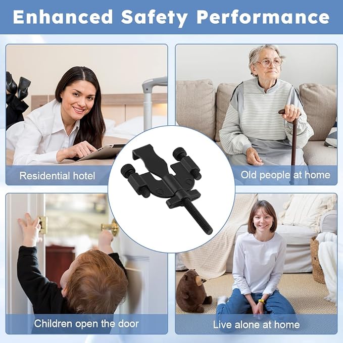 Portable Door Lock, Adjustable Door Lock, Door Lock Security Devices | Home Security Door Locker Travel Lockdown Locks for Additional Safety and Privacy Protion(3.8inch) - Image 9