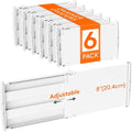 Lifewit 8" Tall Drawer Dividers, Adjustable Deep Drawer Organizer Clothes | 6 Pack 13.8"-22.2" Expandable White Plastic Separators for Dresser, Kitchen, Cabinet, Closet, Office Organization & Storage by Lifewit