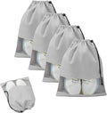 4 Pcs Shoe Bags for Travel with Clear TPU Window & Drawstring Closure | 13.8"x17.7" Fits Most Shoes, Dust Resistant, Washable & Reusable, Travel Shoe Storage Bags for Men & Women by Unknown